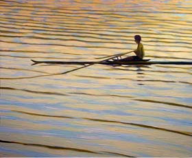 ROWING IN THE SUNSET II